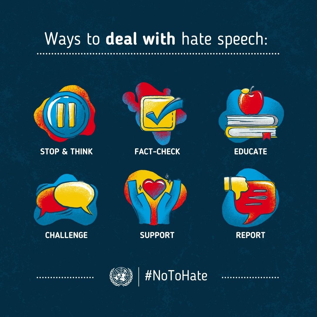 There are many ways you can take a stance against hate speech. #NoToHate