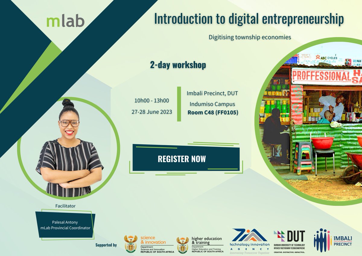 We support Kasi businesses in the best ways we can, if you are or know a township entrepreneur from PMB, this training session's suited for you.😎 You'll learn how to use digital media to build your business' online presence and make 💸online. 

Register: bit.ly/dgeKZN