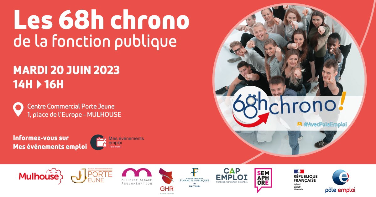 La fonction publique vous intéresse ? Pôle emploi et ses partenaires vous accueillent mardi 20 juin à 14h au centre Porte Jeune Mulhouse pour échanger avec des recruteurs du secteur . Inscrivez vous sur mes événements emploi il reste encore quelques places. Rdv mardi 😉