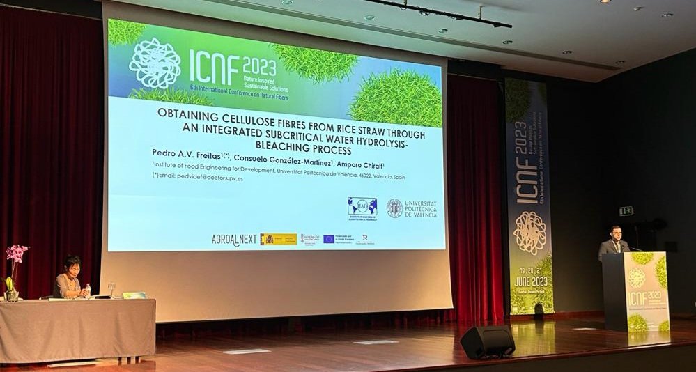 Maria_VargasUPV's tweet photo. The biopolymers group @foodupvtt @upv has presented the results of #RES4PACK #agroalnext @agroalnext_GVA at the 6th International Conference on Natural Fibers - Natural Inspired Sustainable Solutions https://t.co/0qRAJXFslb
