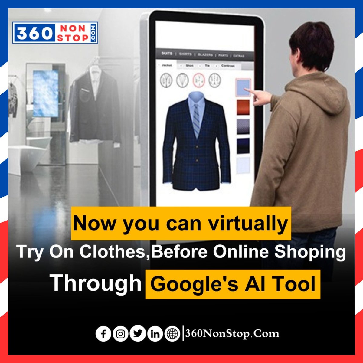 Now You Can Virtually Try On Clothes, Before Online Shopping Through Google's  AI Tool.

#VirtualTryOn #AIFashionTool #VirtualFittingRoom #TryBeforeYouBuy #OnlineShoppingExperience #FashionTech #VirtualShopping #AIInFashion #DigitalTryOn #fashioninnovation #360nonstop