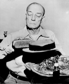#BusterKeaton with flat hat and slap shoes.