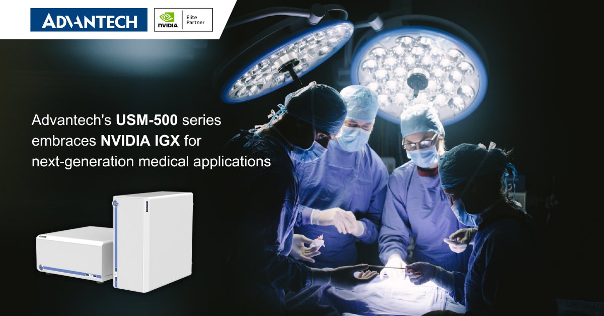 @AdvantechEurope is pleased to join forces with @NVIDIA to incorporate the powerful #IGX platform into our USM-500 series medical-grade box PCs.

Read more: bit.ly/3JgOoVF

Keep an eye out for the launch in Q2 2024 to witness the future of healthcare innovation unfold!