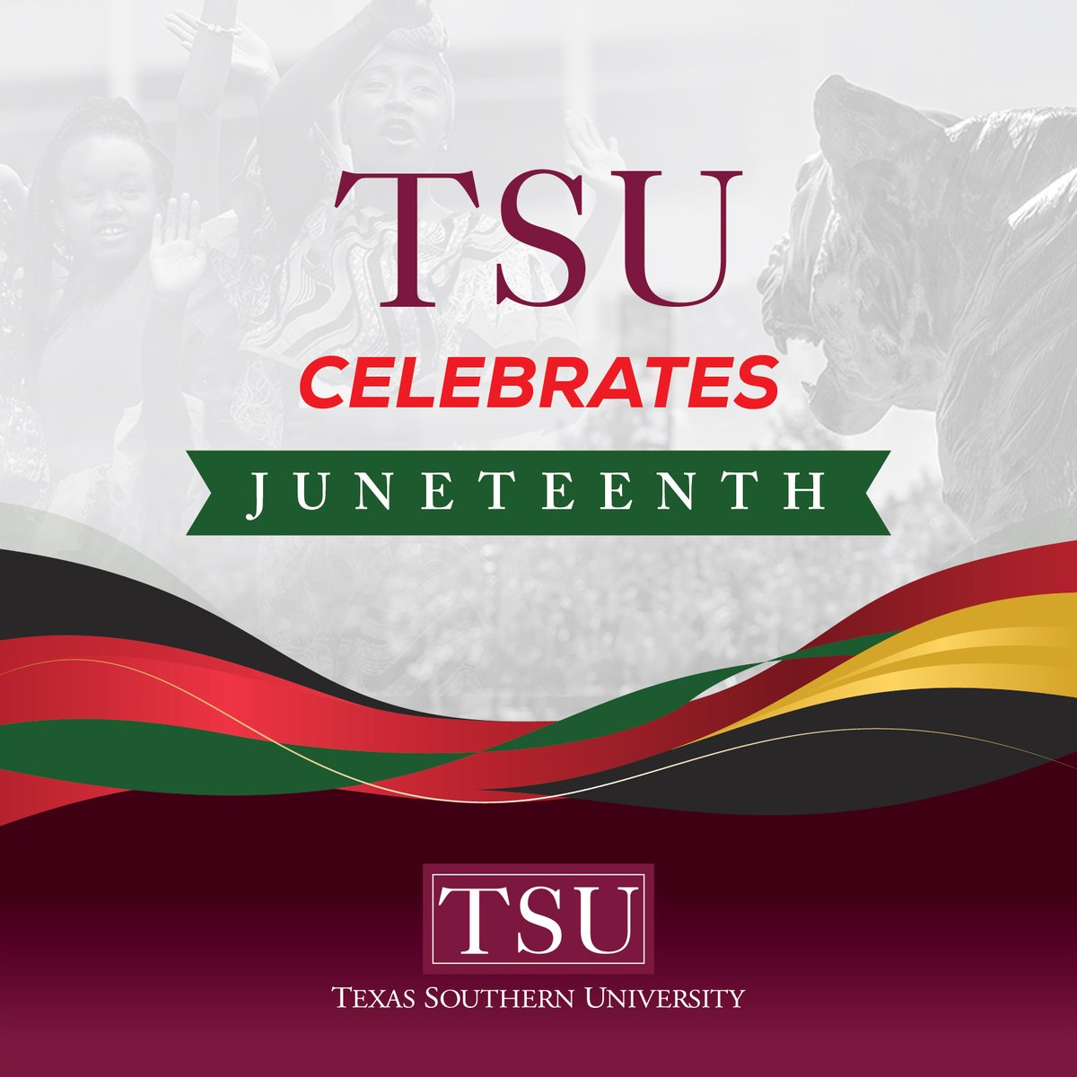 Texas Southern University celebrates Juneteenth and the freedom it represents. May we carry the spirit of Juneteenth with us year-round. 

#TSUProud #TexasSouthern #TSU #Juneteenth