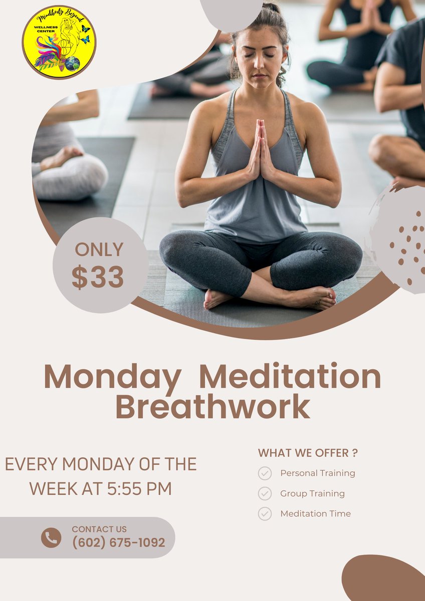 MindBodyBeyond1's tweet photo. Join us EVERY MONDAY AT 5:55 PM for transformative Monday Meditation Breathwork.
Relax, focus, and boost your energy. Don't miss out! ๐งโโ๏ธ๐ฌ๏ธโจ
https://t.co/xF9dZ15ohK
#MondayMeditation #Breathwork #SelfCare #Mindfulness #mindbodybeyond #NCTDREAM_Broken_Melodies #Meditaion https://t.co/VRPUHpNeEz
