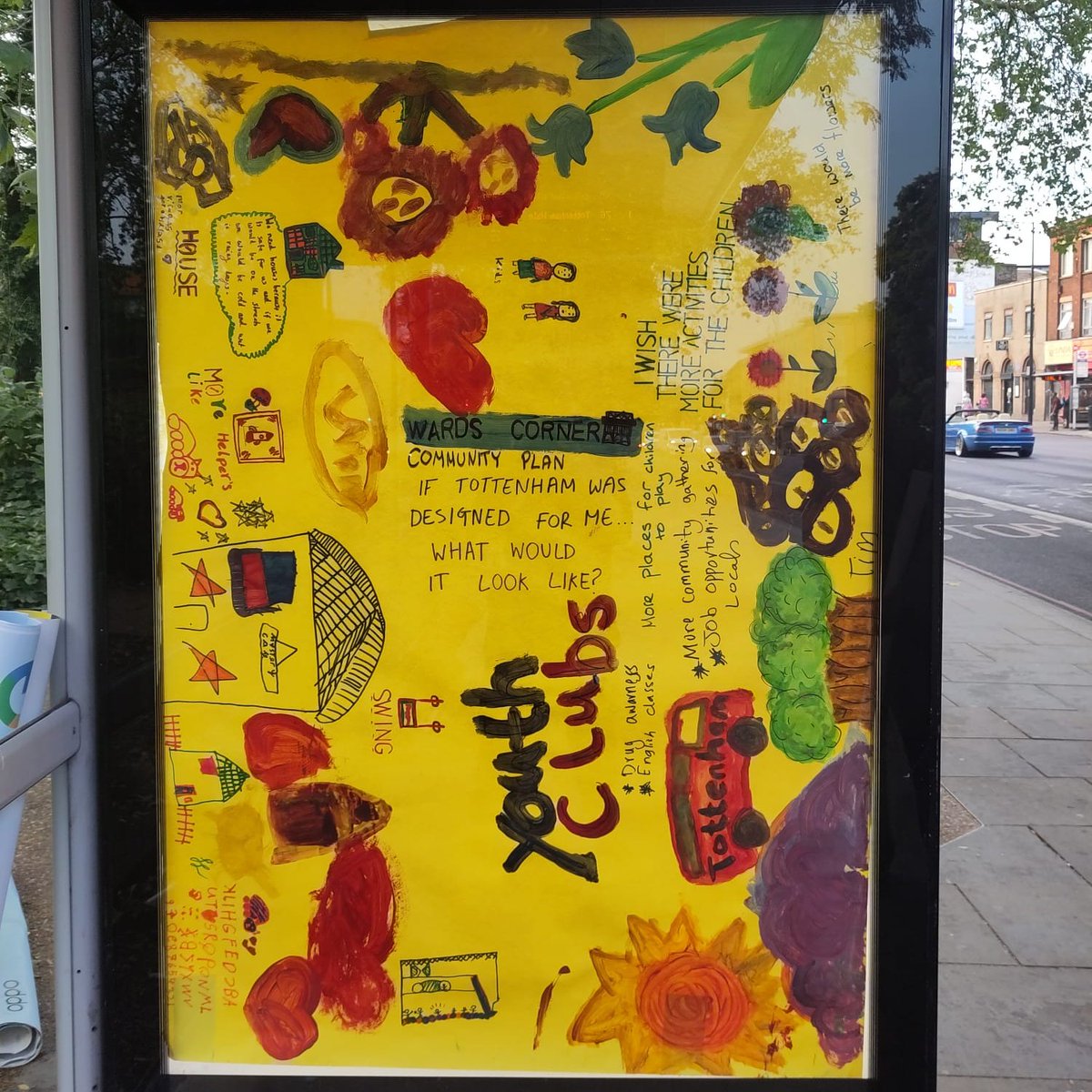 👀 Have you seen these in Tottenham? Someone has put up posters created by children at our Family Fiestas up at local bus stops! We didn’t post these, but we love seeing community created art in the community! ❤️‍🔥 Stay up to date & support our work: wardscorner.org/get-involved🔥