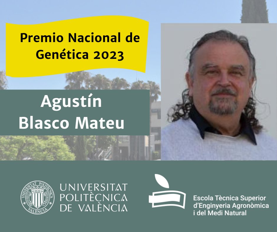 eamnupv's tweet photo. 🔊El profesor de la #ETSEAMN, 👨‍🏫 Agustín Blasco, #Premio🏆 Nacional de #Genética, en su modalidad aplicada, por sus trascendentes aportaciones teóricas, experimentales y aplicadas a la mejora #genética animal.
👏¡Felicidades y gracias por tu compromiso con la #ciencia y progreso! https://t.co/lX7vziBMBE