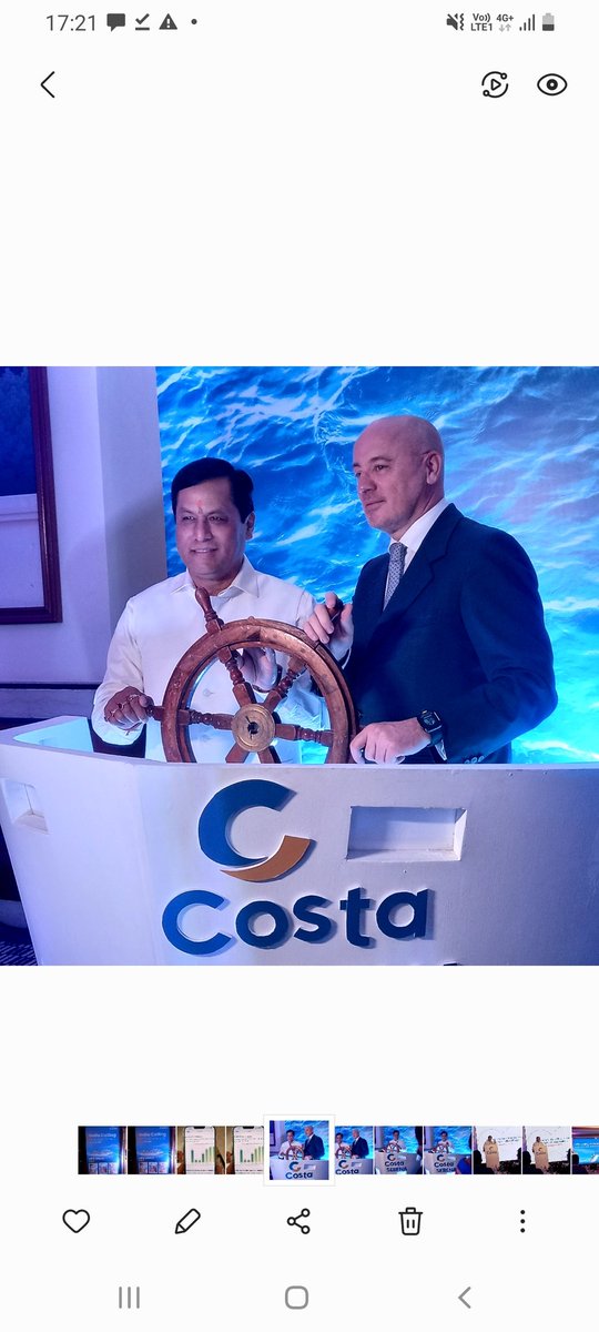 Costa Cruises to return to India after 3 years

Vessel Costa Serena to sail on domestic routes between November and January.

Lakshadweep included in itinerary for first time

 Shipping minister <a href="/sarbanandsonwal/">Sarbananda Sonowal</a> &amp; Italy's consul general <a href="/shongy1995/">Alessandro De Masi</a> at the launch event on Monday