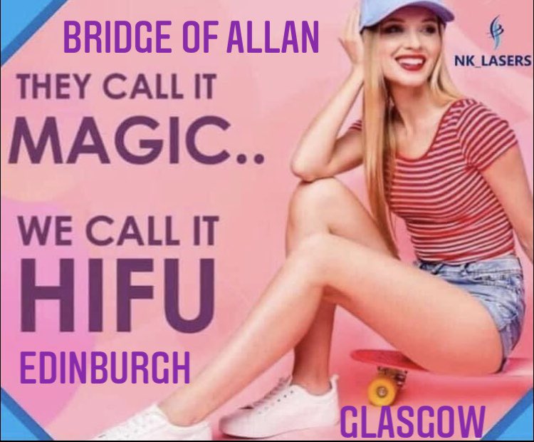 NKLasers Hifu face & body treatments £99 in #BridgeofAllan today at Lucas Laser Clinic. No injections no toxins painless Hifu lifts & tightness, slims & tones removes wrinkles,lines
#Hifu is also available in #Edinburgh and #Glasgow 
Book now 📖 #antiaging #antiwrinkle #summer👙