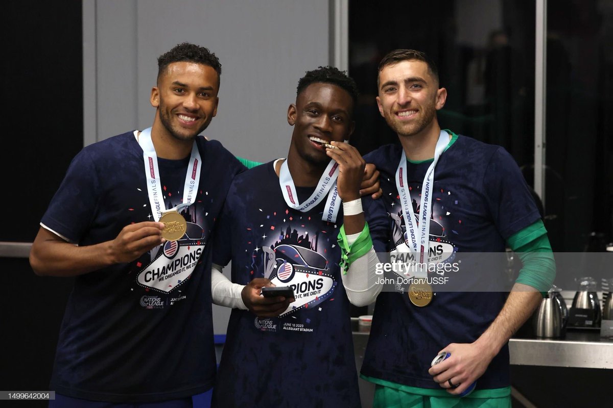 Congratulations to Arsenal trio Folarin Balogun,  
Matt Turner and Auston Trusty for winning the 2023 CONCACAF Nations League final.🇺🇸🎉