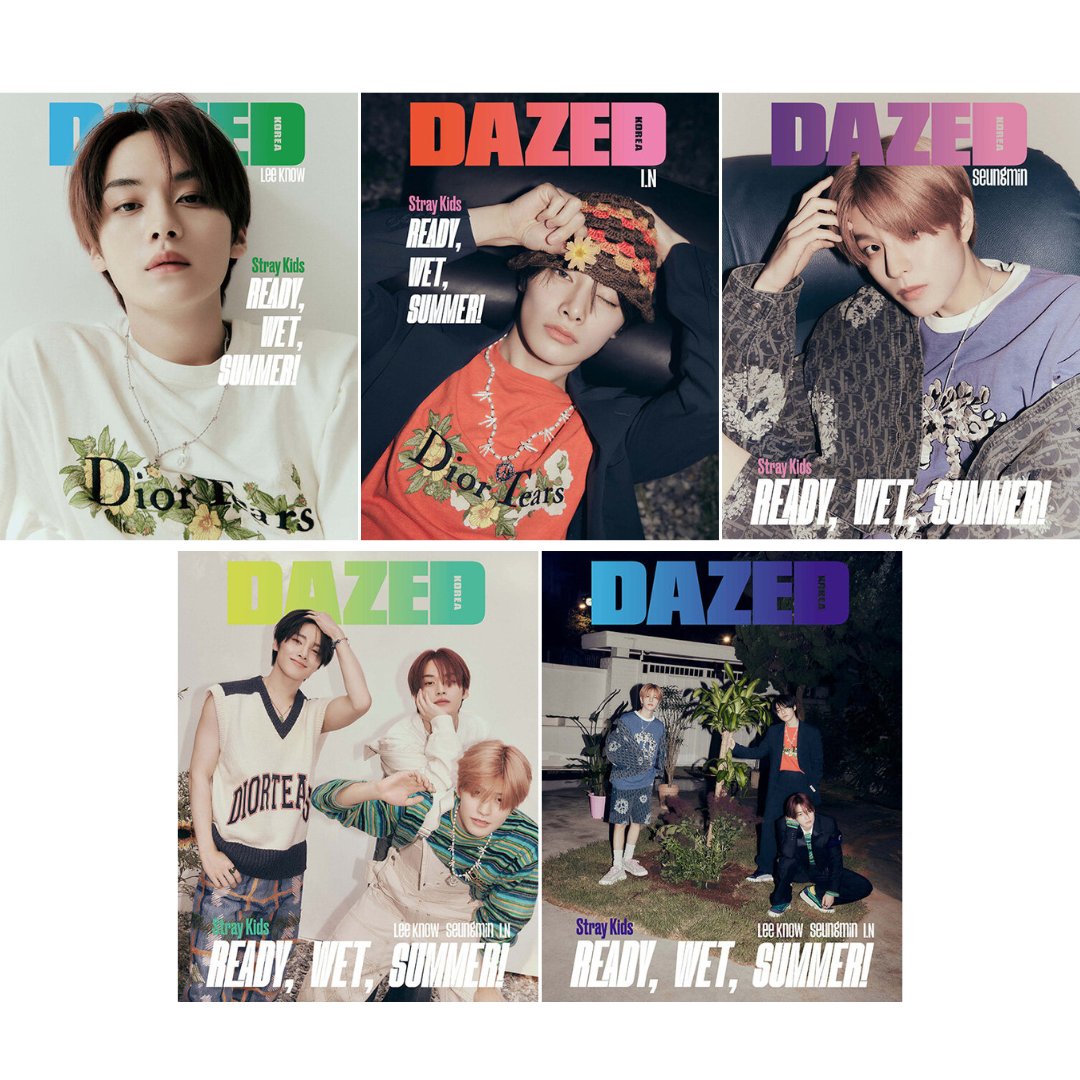 Which cover would you like? 😍
1,2,3,4 or 5~?

You can pre-order STRAY KIDS LEE KNOW SEUNGMIN I.N COVER DAZED & CONFUSED KOREA MAGAZINE 2023 JULY with a 17% off now!

🔗 helloliveshop.com/products/stray…