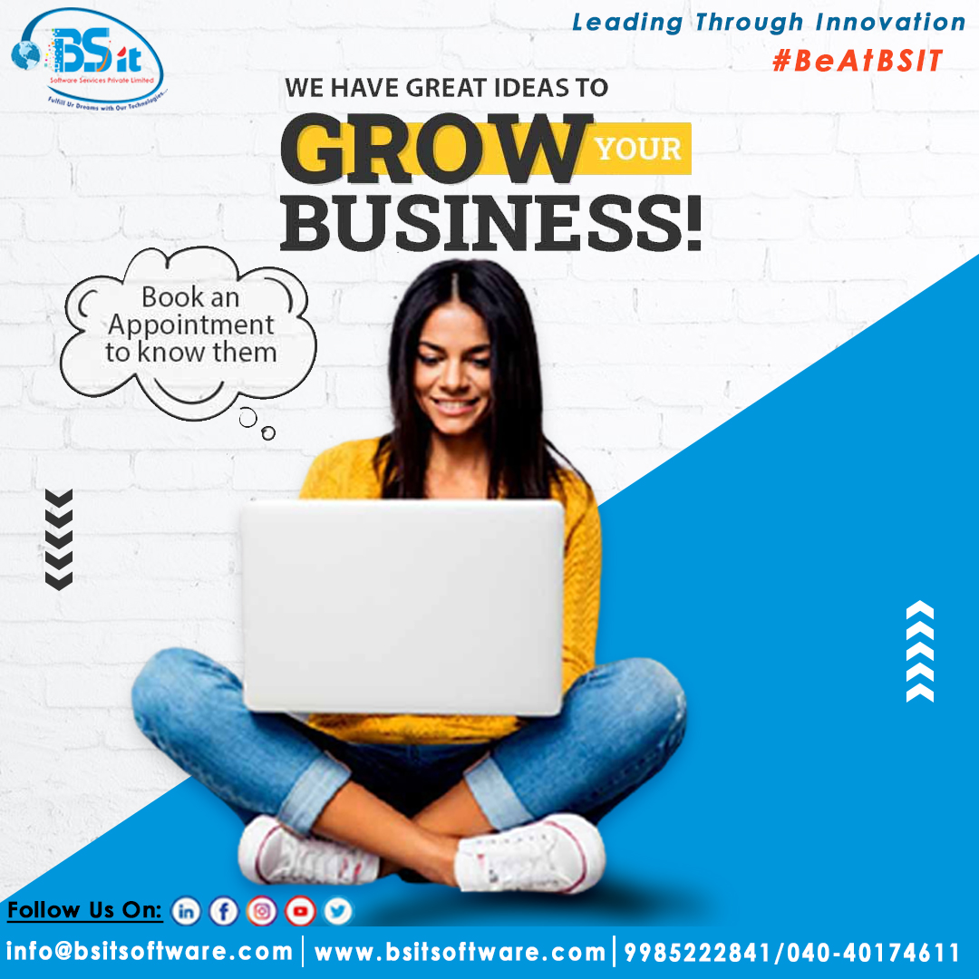 We have great Ideas to grow your business!
Book An Appointment to know them

#BhanuChandarGarigela #SharadaNenavath #bhanuchandargarigela #sharadanenavath #EnterpriseSoftware #DigitalAcceleration #DigitalTransformation #DigitalBusinessTransformation #DigitalAdoption #Software