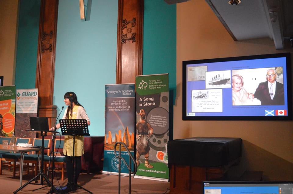 SuzanneMarie05's tweet photo. Thank you @socantscot for these lovely photos ©Society of Antiquaries of Scotland, from #ARP2023 in Edinburgh, 27th May, 2023. My presentation on performing the archaeology of #ML286 was dedicated to my Scottish Grandparents who emigrated to Canada in 1949. https://t.co/Fc6u5gyIek