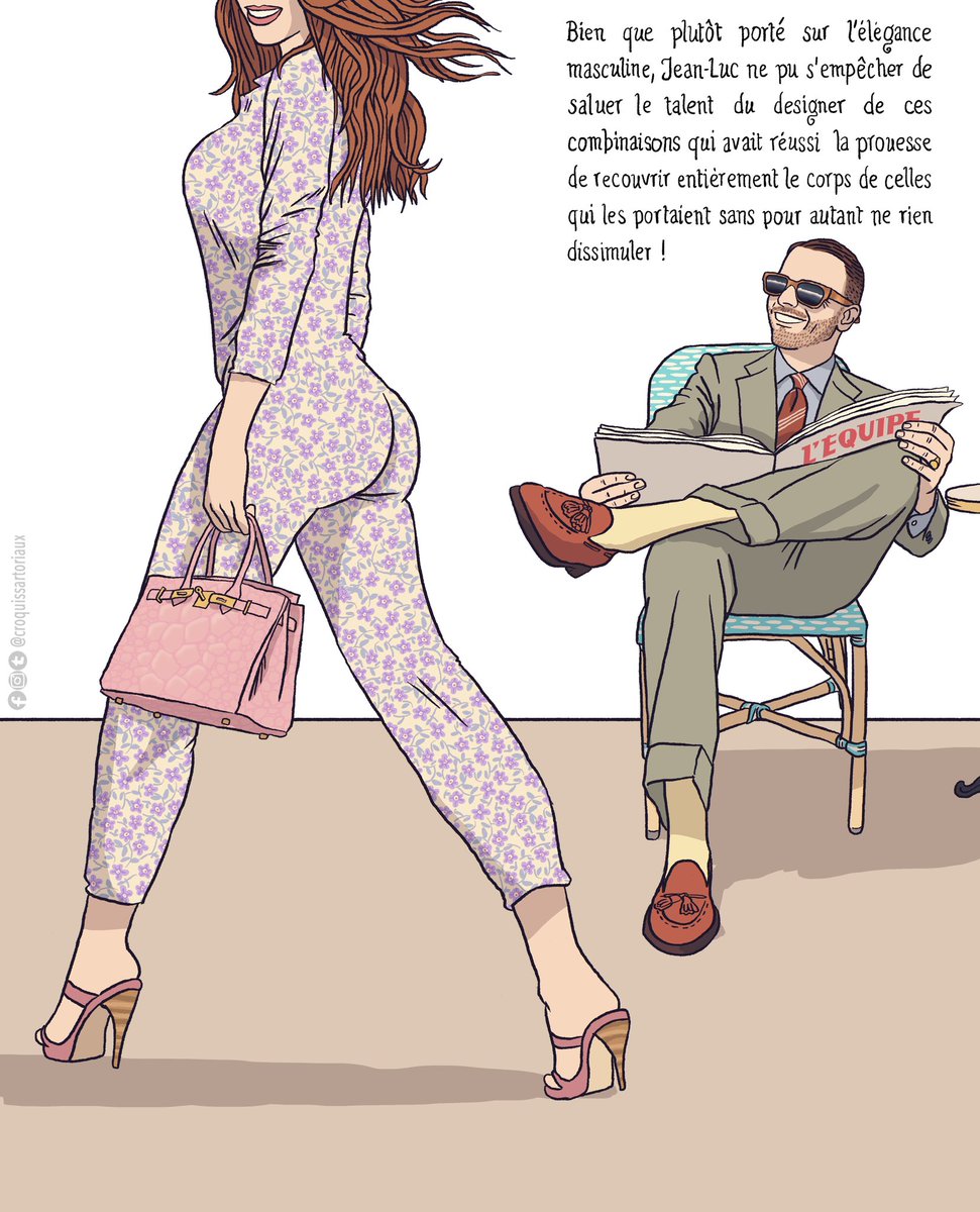 #croquissartoriaux #combinaison #liberty #menswear #lequipe #couple #apero #funnysketch #menstyle #loafers #birkin #hermes