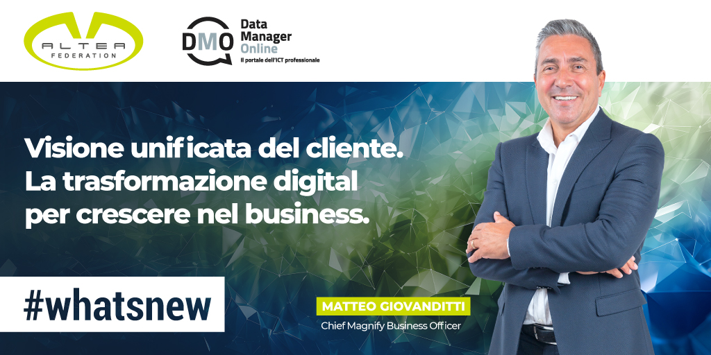 Su <a href="/datamanager_it/">Data Manager Online</a> , 𝗠𝗮𝘁𝘁𝗲𝗼 𝗚𝗶𝗼𝘃𝗮𝗻𝗱𝗶𝘁𝘁𝗶, Chief Magnify Business Officer di Altea Federation ha parlato di #customerexperience e dell’offerta #digital del gruppo. 
Per approfondire: lnkd.in/dnebB_P7

#alteafederation #human #innovation #growth #CX