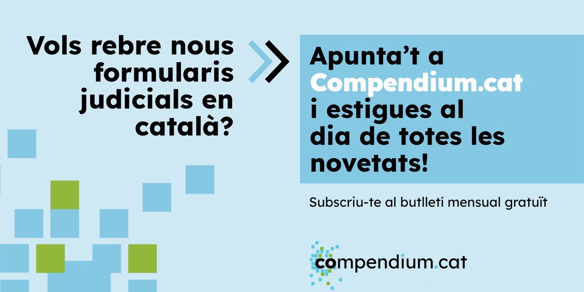 conselladvocat's tweet photo. 📨SUBSCRIU-TE AL BUTLLETÍ ✍️ | Rebràs formularis i recursos lingüístics que et faran la feina més fàcil!
👉https://t.co/nK4AZnnI6Z
Gratuït
#CompendiumCat https://t.co/pP0Tgol1Lf