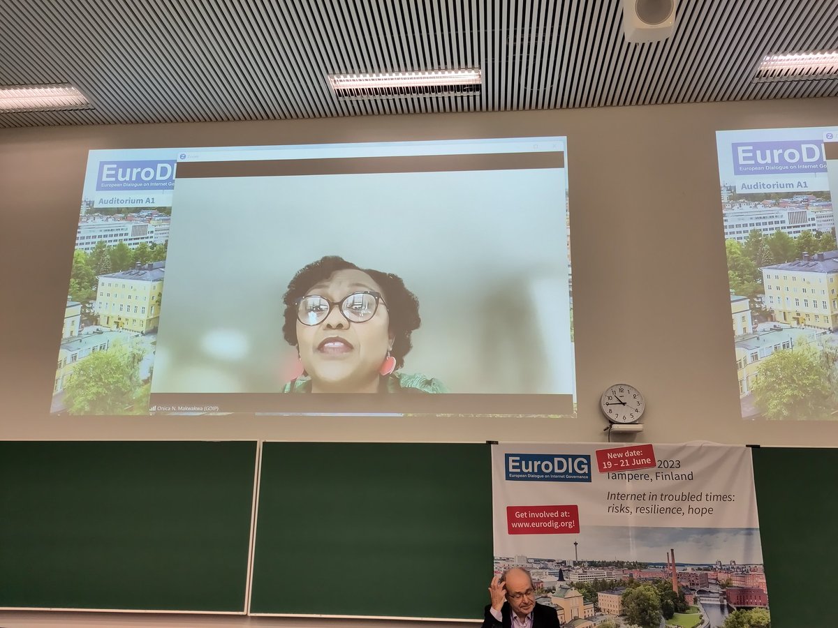 .@AfroDiva @GDInclusion underlines that a first step in addressing #internetinclusion is to define meaningful access

Welcome in the #GlobalDigitalCompact policy brief is the call to invest more in doing just this

Also stresses need to count costs of non-access! #eurodig2023