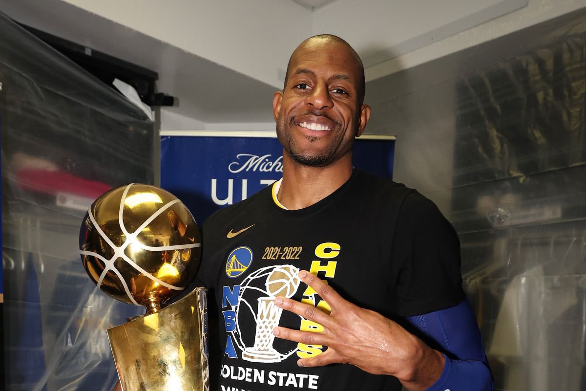 Investor Rudy Cline-Thomas and Andre Iguodala of the Golden State