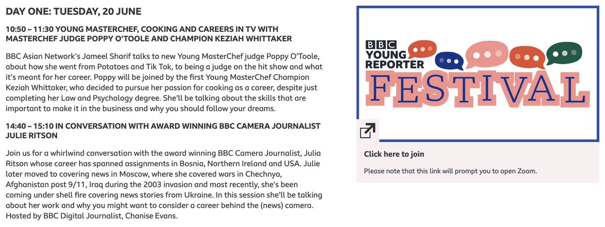 I'm speaking at #BBCYoungReporter Festival tomorrow Tuesday 20th June in Birmingham. Maybe see there.