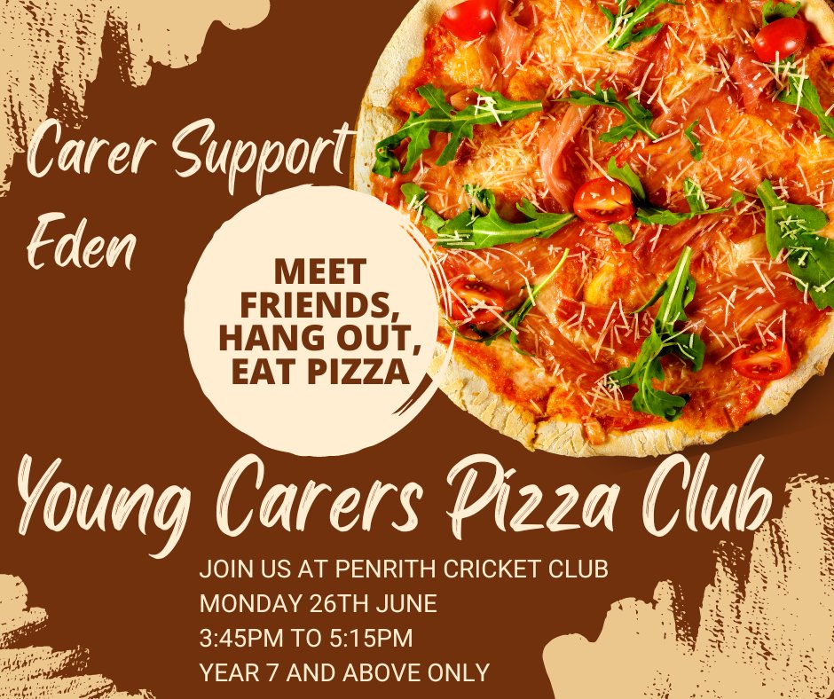 Join us for pizza at the cricket club
#carer #carers #carersupport #youngcarers