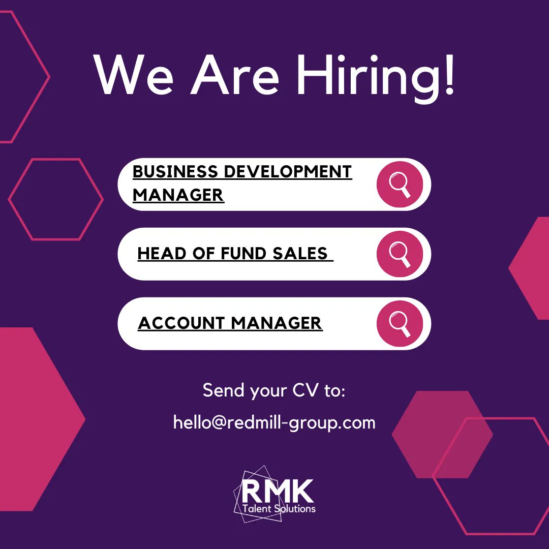 rmktalent's tweet photo. We have lots of exciting opportunities available at the moment! Find out more or apply online here: https://t.co/QJKiqfJbah 

 - Business Development Manager
 - Head of Fund Sales 
 - Account Manager

#vacancies #buisnessdevelopment #manager #investmentsales #jobalert https://t.co/pdtDt6NgZy