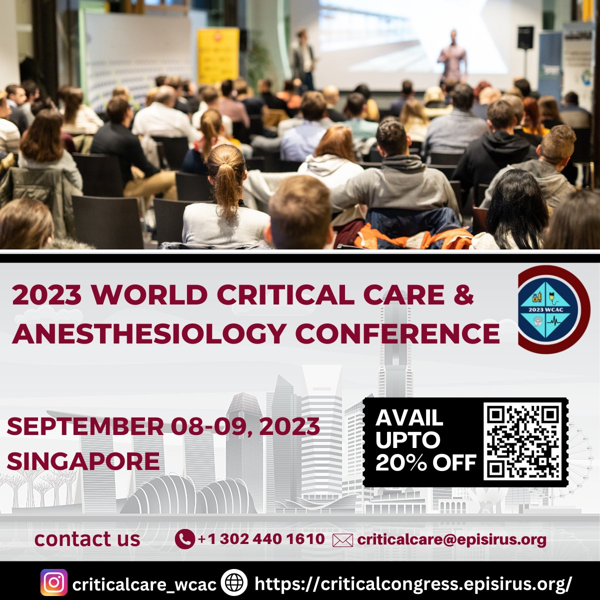 2023 World Critical Care and Anesthesiology Conference
For more details Email id -  criticalcare@episirus.org
Website :criticalcongress.episirus.org
Registration link - criticalcongress.episirus.org/registration/
#2023wcac#singaporeconference #medicalconference #healthconference #criticalcare