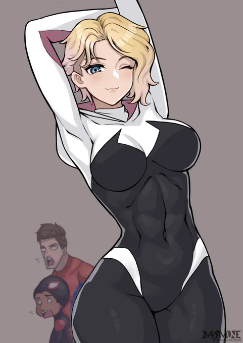グウェンまじイケ女感あってすこ (I like Gwen she is really cool and cool) #SpiderVerse #スパイダーマン