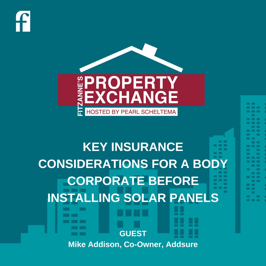 FitzanneEstates's tweet image. Podcast | Key Insurance Considerations for a Body Corporate Before Installing Solar Panels  youtu.be/gHqxjhR8SF8   
#property #propertdevelopment #propertytips #buildingregulations #sectionaltitle #fitzanneestates