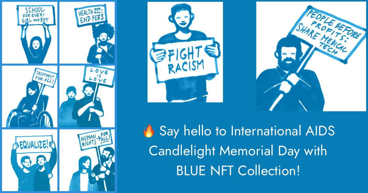 block_aids's tweet image. 🔥 Say hello to International AIDS Candlelight Memorial Day with BLUE NFT Collection!
More here: nft.blockaids.world/collections/

#Web3 #blockchain #helpforhumanity 
#seropositive #AIDS #aids #Hiv #hiv #vih #donate #support #nft #NFT #NFTCollection #NFTs #NFTProject #NFTCommunity #nftart