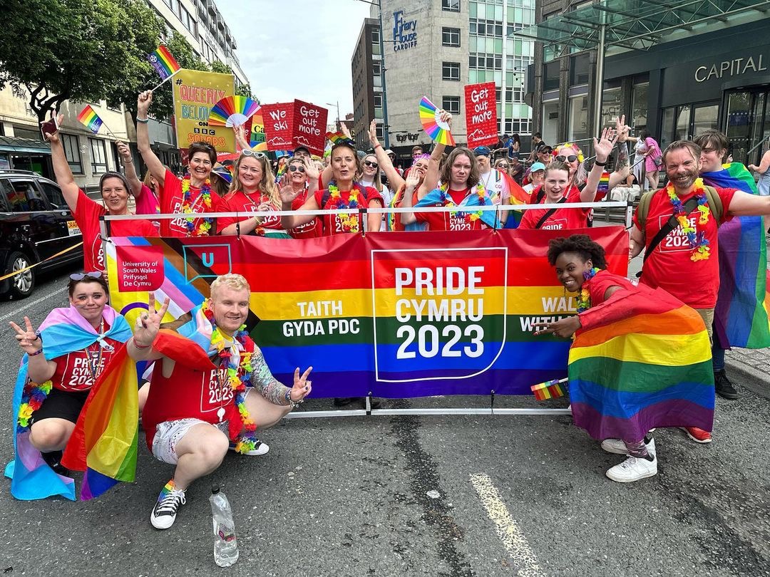 A huge thank you to our staff and students who walked the Pride Parade on Saturday. They marched through the streets of Cardiff proudly declaring our unwavering support for our LGBTQ+ #USWFamily and the wider community.