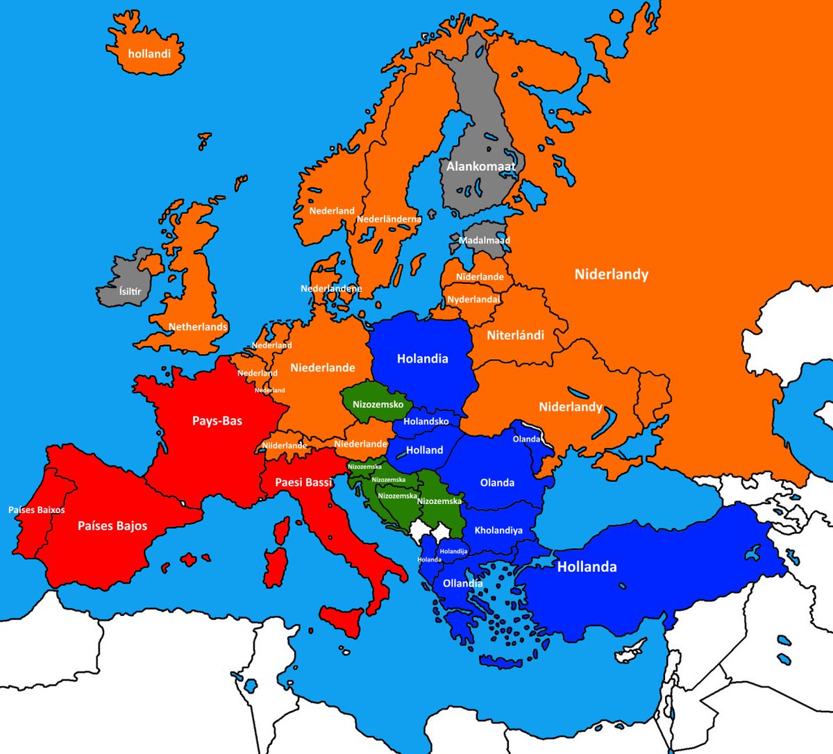 🇳🇱 How do you say Netherlands in Europe.