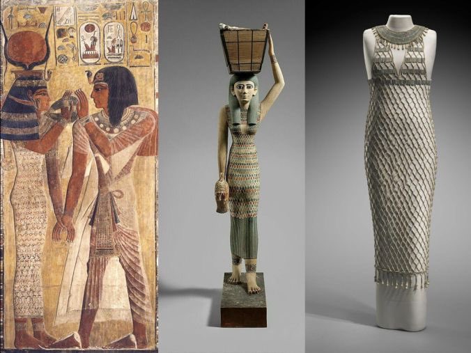 Este vestido que hoy se expone en el Museo de Bellas Artes de Boston cubrió el cuerpo de una mujer del antiguo Egipto. Fue encontrado en la necrópolis de Jufu o Keops (Faraón de la 4ª Dinastía, Imperio Antiguo) en la tumba T 7440 Z, en un sarcófago inalterado desde su entierro.…