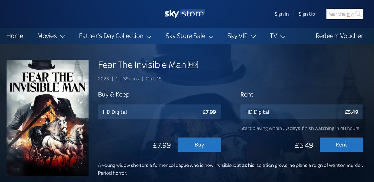 Fear The Invisible Man is 
OUT IN THE UK TODAY! 🎩 On
Amazon Prime 
Apple TV 
Sky Store 

#feartheinvisibleman #actress #castingdirectors @mcleanwilliams