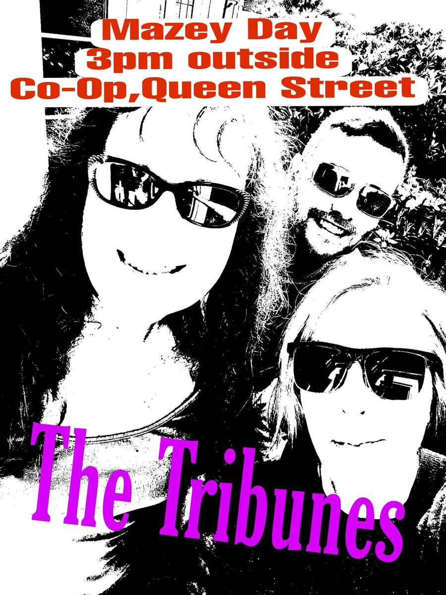 TheTribunes's tweet photo. We are playing a set outside the Co-Op on Queen Street in Penzance on Saturday 24th June. Come and have a listen and please share this post to help get the word out! Thanks.

#golowan #MazeyDay #music #rockmusic #punkrock #metal #altrock #radical #political #alternativerock https://t.co/WxGnieMsUx