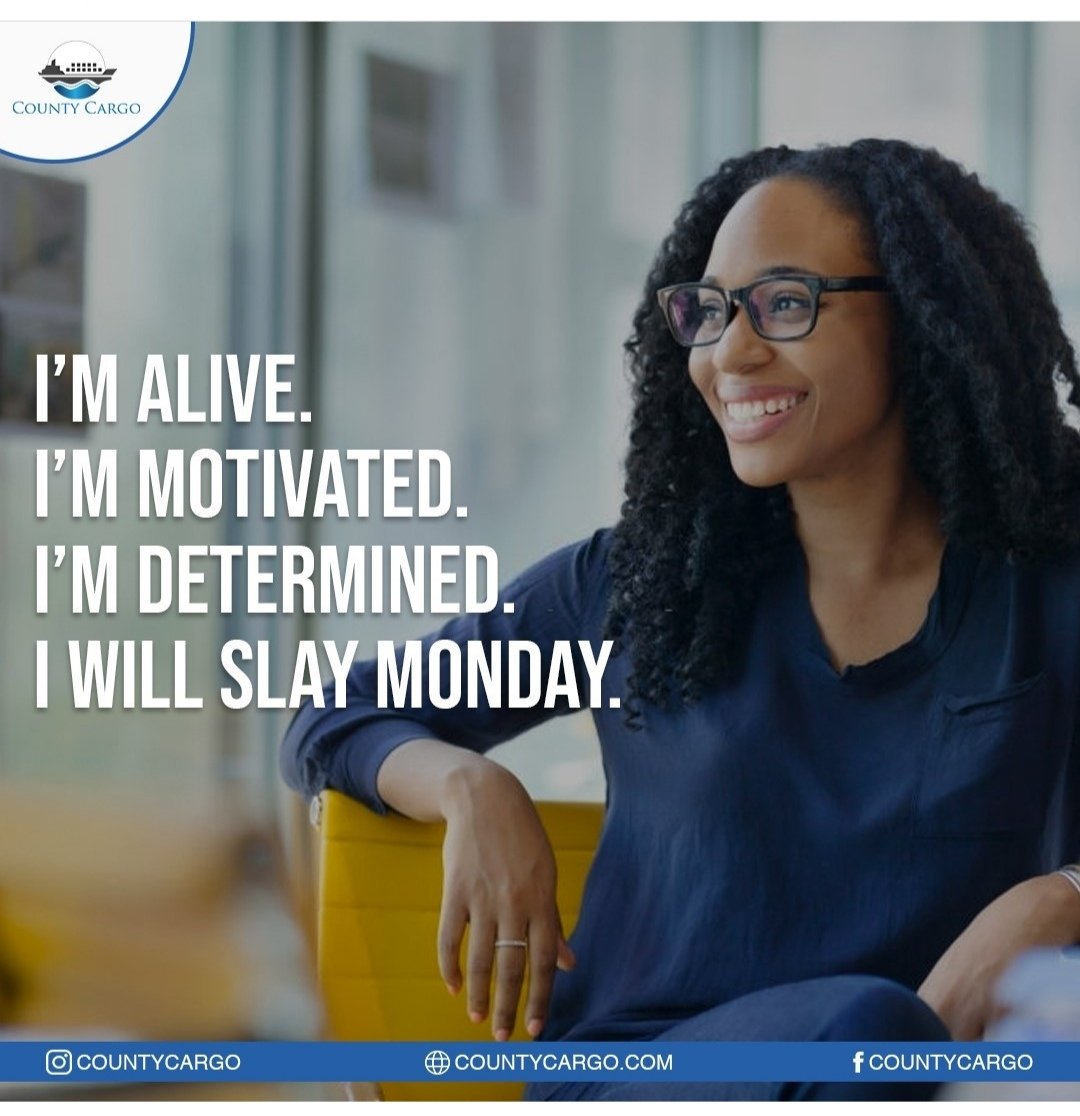 CountyCargo's tweet photo. Good morning beautiful people, let's slay Monday by bringing in our shipment. We are available 247, we no dey tire.
#countycargo
#Internationalshipping
#Mondayslaying https://t.co/AvcxRqPomL