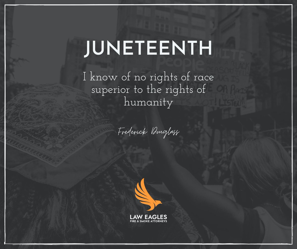 California honors Juneteenth with statewide holiday!
#juneteenth #emancipation #freedom #laweagles #attorneys #veteranownedbusiness #california #firedamagelawyer #lawyerforfiredamage #attorneyforfiredamage #fireclaimlawyer