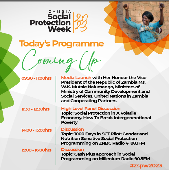 ilolusaka's tweet photo. 📢📢Happening Now, Media Launch of the 2023 Zambia Social Protection Week by Her Honour the Vice President of the Republic of Zambia, Mrs W.K. Mutale Nalumango MP; Watch Live on https://t.co/BMkCXi9bG7 #InclusiveSocialProtection #ShockResponsiveSocialProtection #ZSPW2023 https://t.co/D4Y0a22rLj