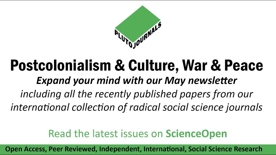 Pluto Journals publishes a collection of #OpenAccess, international, radical, scholarly, #SocialScience journals.
 
See latest articles in our May newsletter bit.ly/PJMayNews 
Signup here bit.ly/PJSubscribeNews 
 
Read our collection @ScienceOpen bit.ly/PJScienceOpen