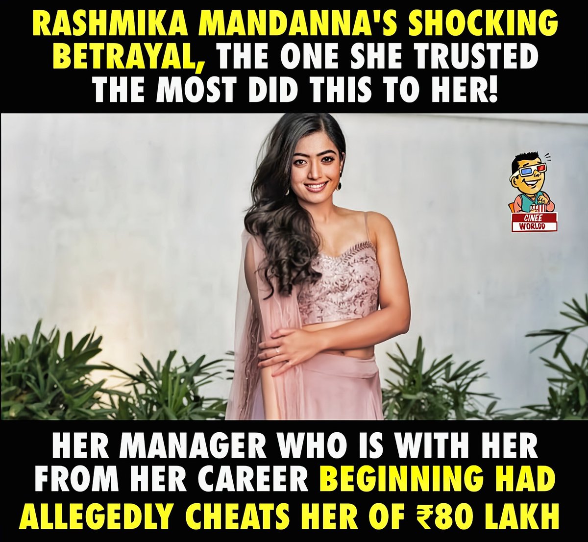 #RashmikaMandanna cheated by her Manager.
#Rashmika