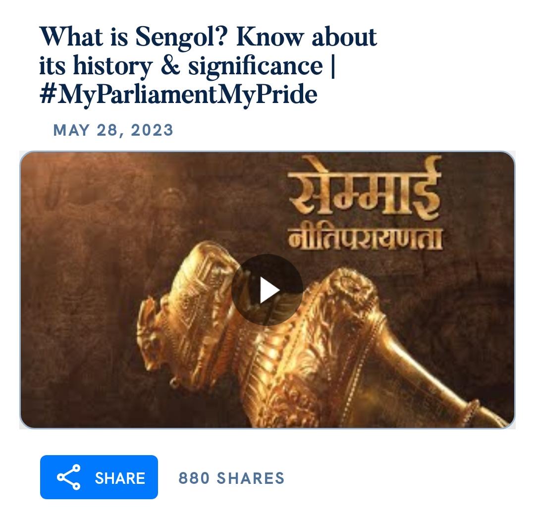 What is Sengol? Know about its history & significance | #MyParliamentMyPride
youtube.com/watch?v=tipM7N…

via NaMo App