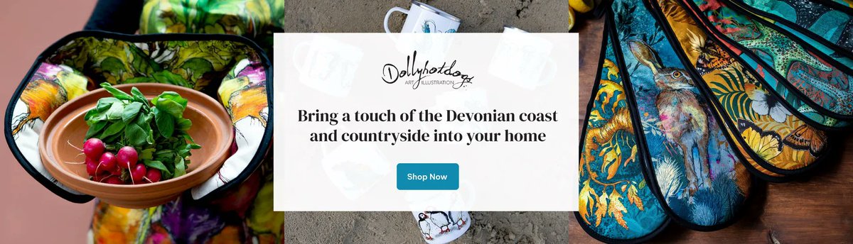lawsonsltd's tweet photo. Take a look at this stunning collection of Dollyhotdogs kitchen textiles, giftware and home accessories.  These beautiful designs have been inspired by the Devonian coast and countryside.

https://t.co/cVGRdKyV66

#dollyhotdogs #devon #coast #homegifts #homeware #kitchentextiles https://t.co/7SLNOjCFlP