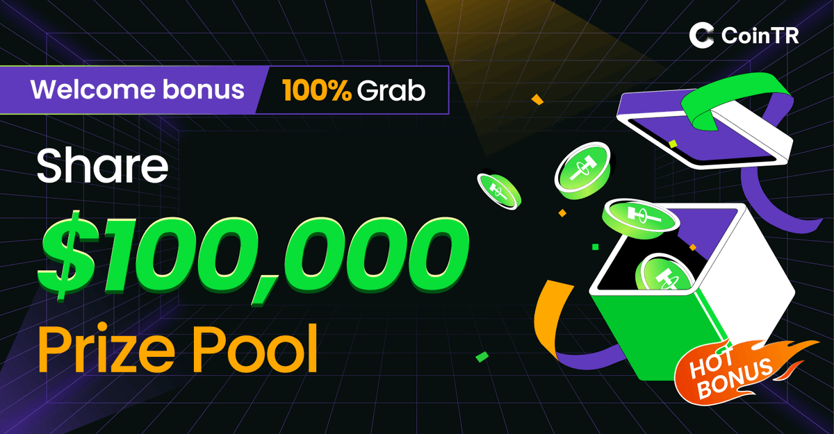📢 #CoinTR Welcome Bonus! 100% Grab!🔥🔥🔥
🪂 $100,000 Prize Pool 
⏰ June 19, 9:00 AM - July 19, 9:00 AM (UTC)

✅ Register &amp; KYC
✅ Trade with any amount 
📌 support.cointr.pro/hc/en-us/artic…

#Airdrops #giveaway #BTC #cryptocurrency