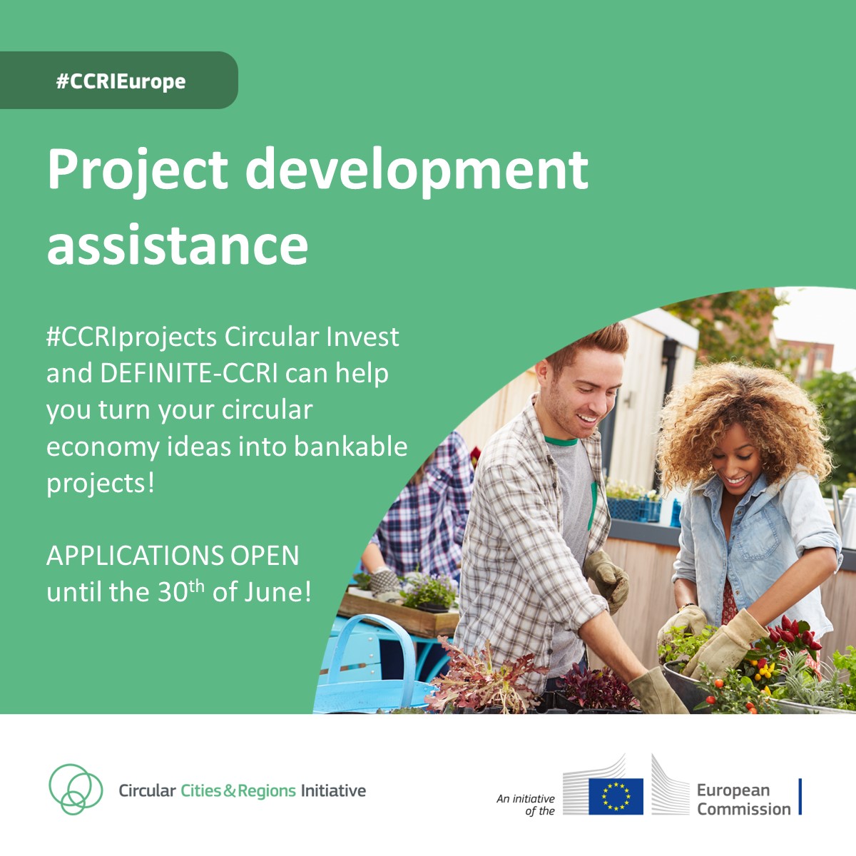 EUScienceInnov's tweet photo. 📣 Get project development assistance with the help of #CCRIprojects @CircularCityEU and @DEFINITE_CCRI which provide services designed to transform your circular economy ideas into bankable projects!
Applications for both are open until the 📅 30th of June!
#CCRIEurope https://t.co/Mur7BeyMvu