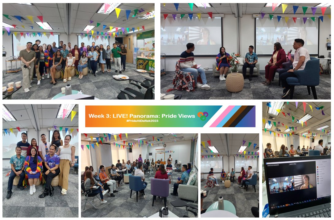 HappyAtDeltek's tweet photo. Last Thursday PRIDE-Day, our Panorama: Pride Views webcast was brought live for all Deltek Philippines employees to witness. Our #HappyAtDeltek audience members also enjoyed snacks and fun games with prizes. Congratulations to our #PrideAtDelte2023 game winners! https://t.co/qPBV5jZY9N