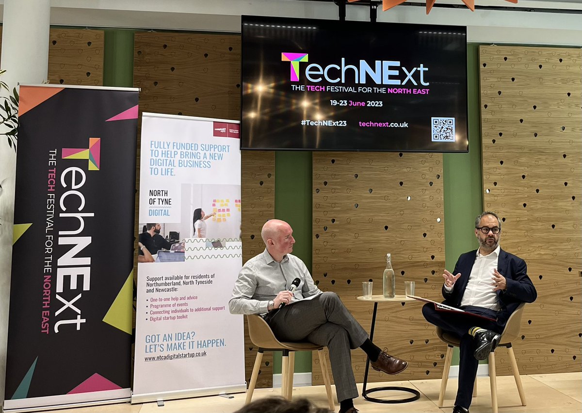 Delighted to hear from Tech Minister Paul Scully speaking to David of @SunSoftCity at the opening of #techNExt23 discussing the future of tech in the local economy.