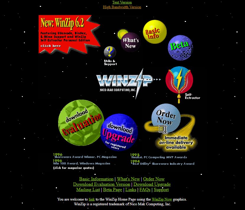 WinZip circa 1997 goes hard