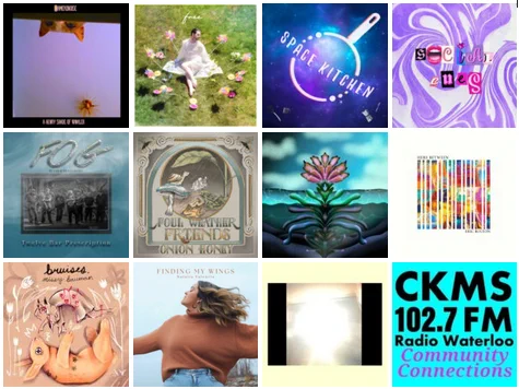 Cover art in a 4x3 grid for all the music being played on CKMS Community Connections on 19 June 2023.