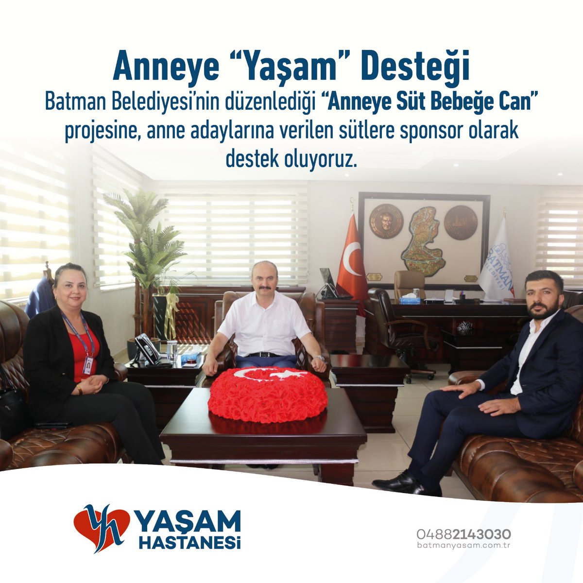 Batman Belediyesi'nin düzenlediği "Anneye Süt Bebeğe Can" projesine, anne adaylarına verilen sütlerin sponsoru olarak destek oluyoruz. #sağlık #batmanyaşamhastanesi #yasamhastanesi #batmanbelediyesi #süt <a href="/btmnbld/">Batman Belediyesi - Şaredariya Êlihê</a>