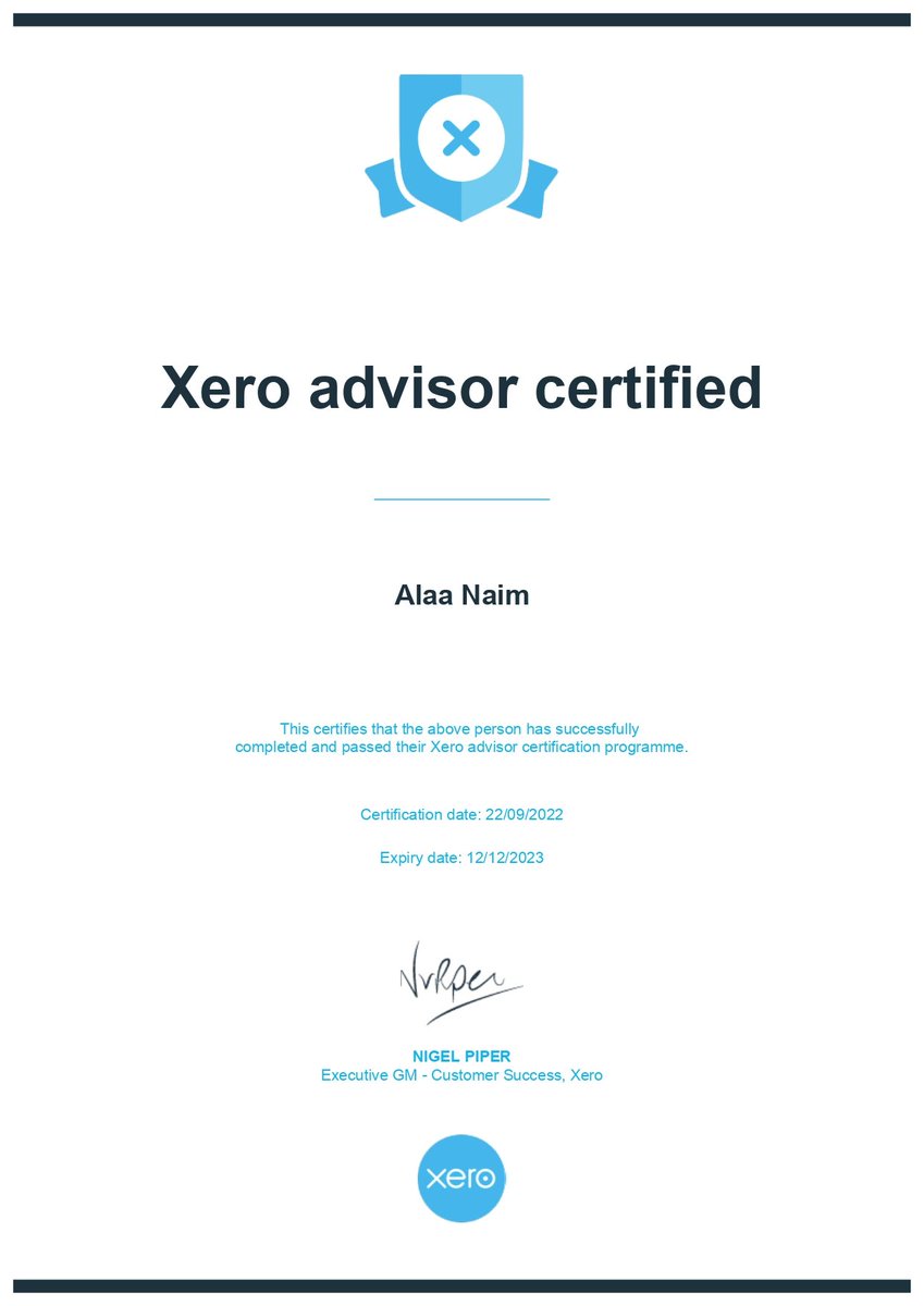 alaaaccountants's tweet image. I have achieved Xero Certified Expert Certification, one of the best Cloud Accounting Software🧾.
@Xero 
#xerosoftware 
#Accounting 
#accountant