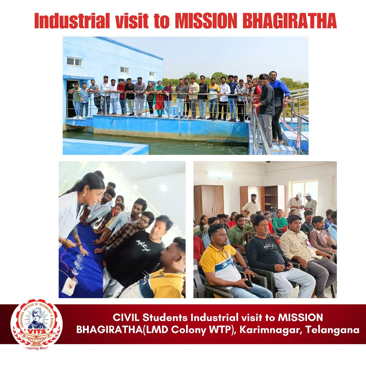 VITS #IndustrialTour #MissonBhagiratha   #Drinkingwater  #MinisterRWS  #karimnagardistrictcollector #karimnagardistrictaddlcollector #Telanganagovernment #karimanagarmunicipality #purewater #water #householdbasicneed #Bestcollege #Vivekanandainstitute #BestEngineeringcollege